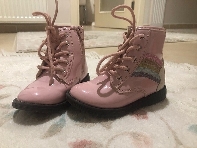23 Beden pembe Renk Pembe Rugan Çocuk Bot