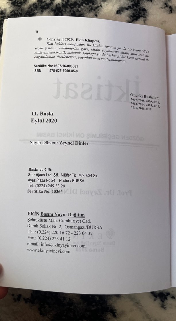 İktisat - Prof. Dr. Zeynel Dinler, 12. Baskı - Görsel 2