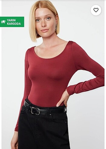 Stradivarius Kadın Bordo Çıtçıtlı Body Bluz