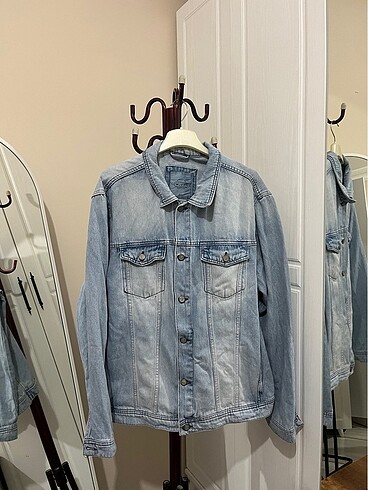 xxl Beden mavi Renk LCW Oversize Mavi Kot Ceket Boyfriend Model