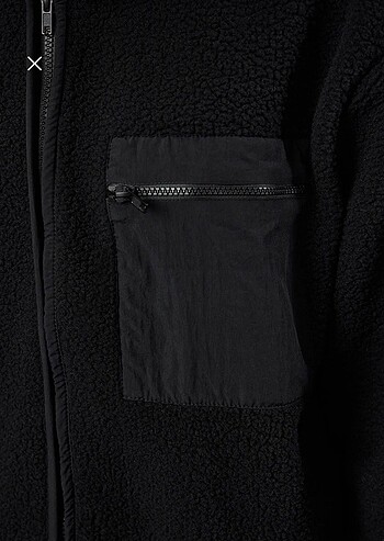 xs Beden Mila Kadın Siyah Yün Oversize Peluş Ceket