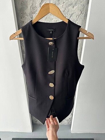 Massimo Dutti Massimo Dutti Kadın Beyaz Blazer Yelek