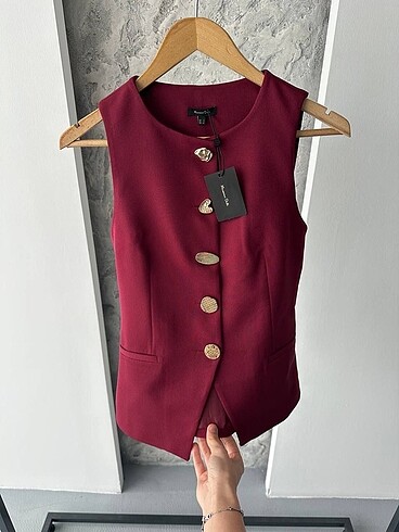 m Beden Massimo Dutti Kadin Lacivert Blazer Yelek