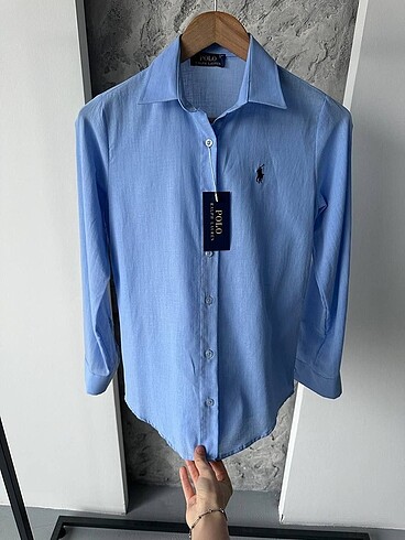 Polo Ralph Lauren Kadın Mavi Pamuklu Gömlek