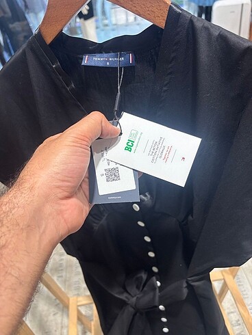 Tommy Hilfiger Tommy Hilfiger Kadın Siyah Kısa V yaka elbise