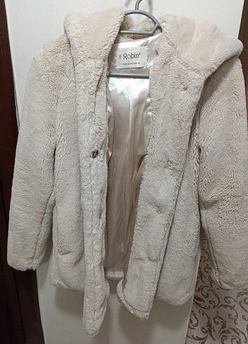 Robin Krem peluş mont