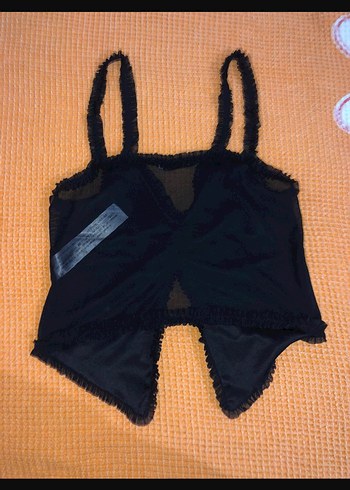 Bershka y2k Siyah tül crop - Görsel 5
