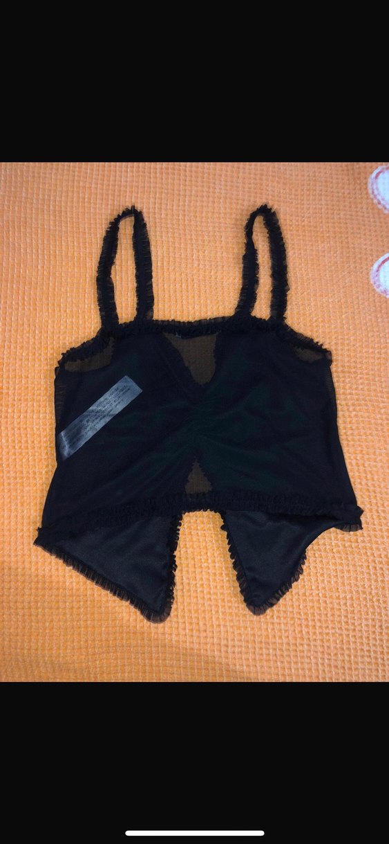 Bershka y2k Siyah tül crop - Görsel 5