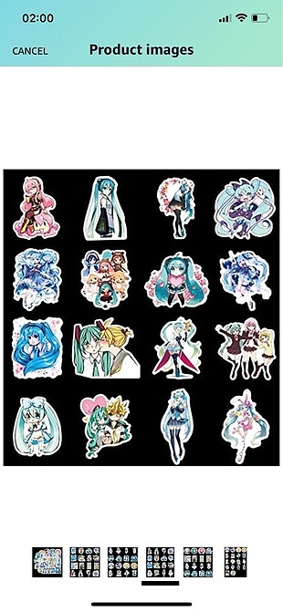 Hatsune Miku sticker (50 adet) su geçirmez