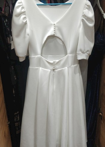 Gelinlik Klasik Elegan Midi Mini Gelinlik