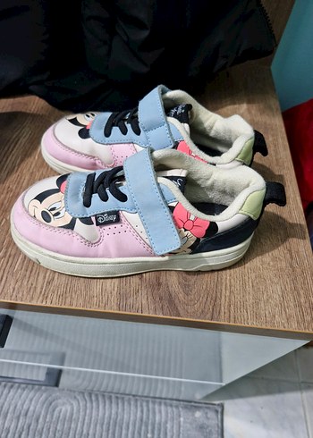 Zara Kız Çocuk Pembe Minnie Baskılı Cırt Cırtlı Spor Ayakkabı
