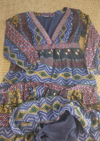Zara Bohem Çok Renkli elbise