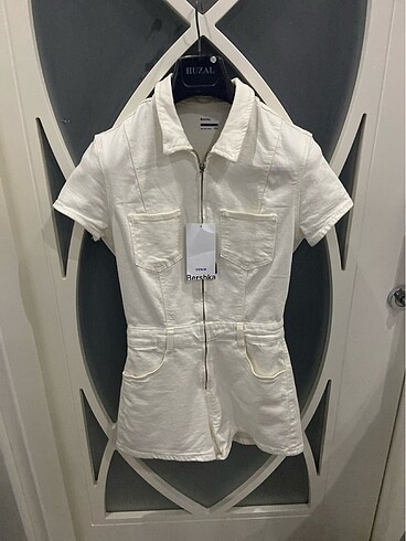 Bershka beyaz kot tulum