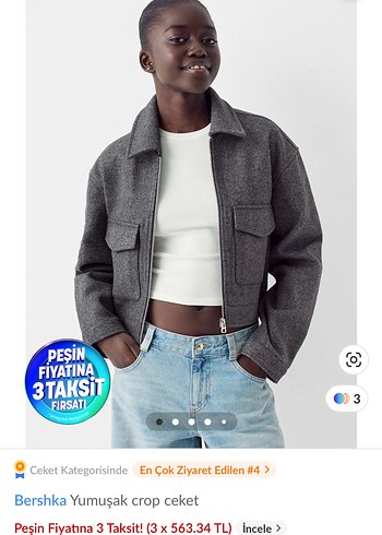 Bershka Gri Ceket