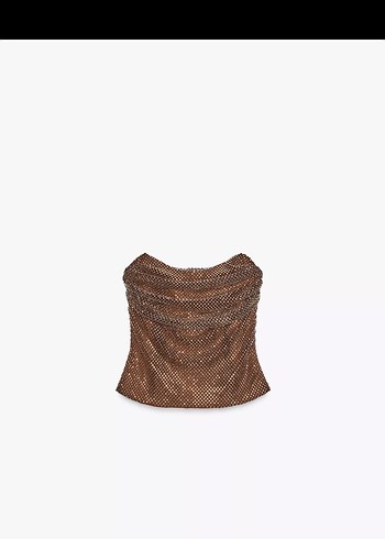 Zara zara straplez taşlı üst