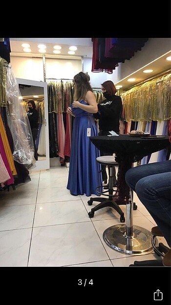 Abiye elbise indigo mavi