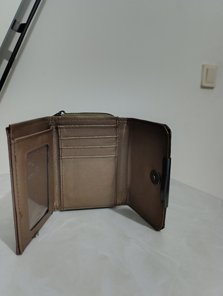 Kahverengi Baskılı Deri Kadın Cüzdan - Görsel 4