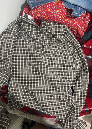 Pull and bear Düğmeli Bohem Koyu Kahverengi Gömlek