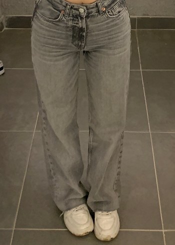 xs Beden Zara Gri Midi Kadın Denim Jean