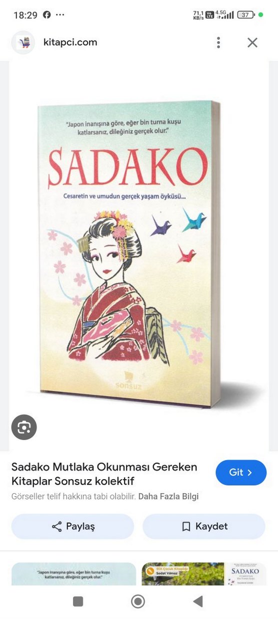 Sadako ve Kağıttan Bin Turna Kuşu - Kitap - Görsel 5