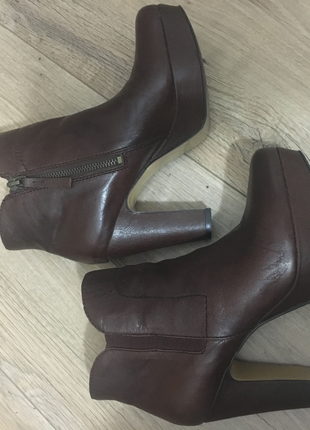 37 Beden kahverengi Renk Nine west koyu kahve gercek deri bot