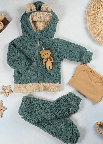 Oyuncak ayicikli unisex 3lu peluş takım