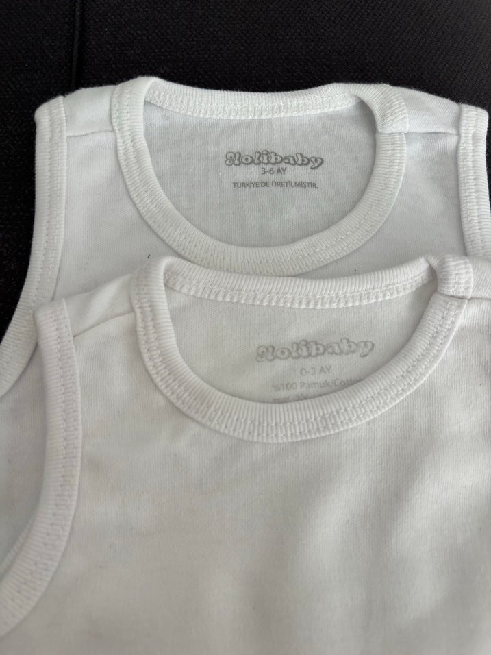 4 adet Bebek Beyaz Kolsuz Pamuklu Body - Görsel 2