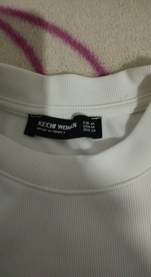 Kız Çocuk Beyaz Kısa Kollu Fiyonklu Tişört - Görsel 3