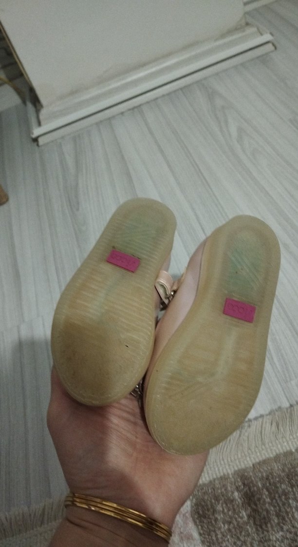 Kız Çocuk Bej Tokalı Babet Ayakkabı - Görsel 5