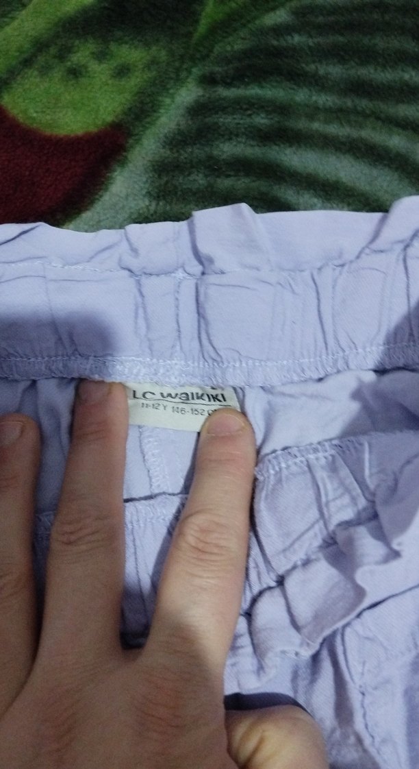 Mor Pastel Rahat Kesim kız cocuk Kumaş Pantolon - Görsel 3