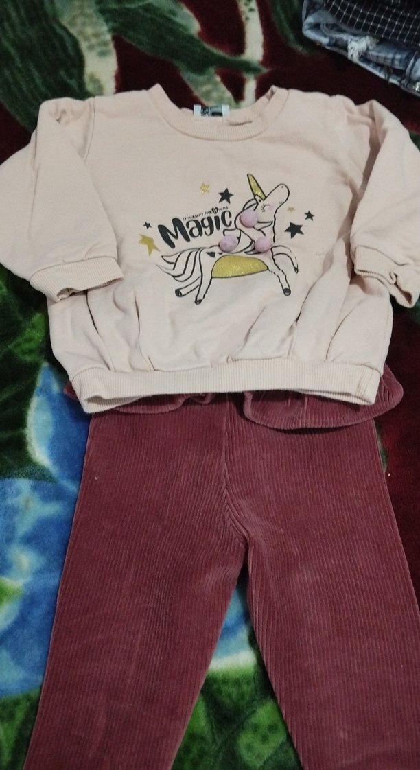 Uzun Kollu Fırfırlı Pembe Bebek Takımı - Görsel 2