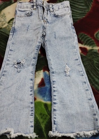 Kızlar için Bağcıklı Bol Kesim Batik Jean - Görsel 2