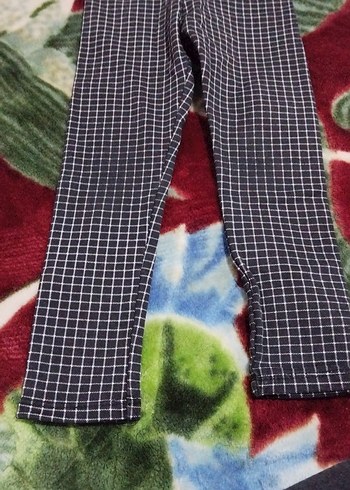 Siyah Beyaz Kareli Kumaş Pantolon - Görsel 2