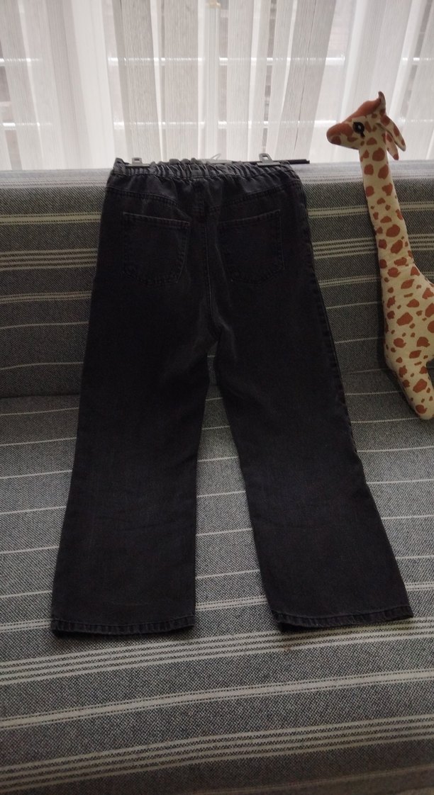 Siyah Kemerli Rahat Kesim Denim Jean - Görsel 2