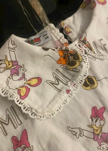 Karakter desenliUzun Kollu, Düğmeli Kız Gömleği - Görsel 2