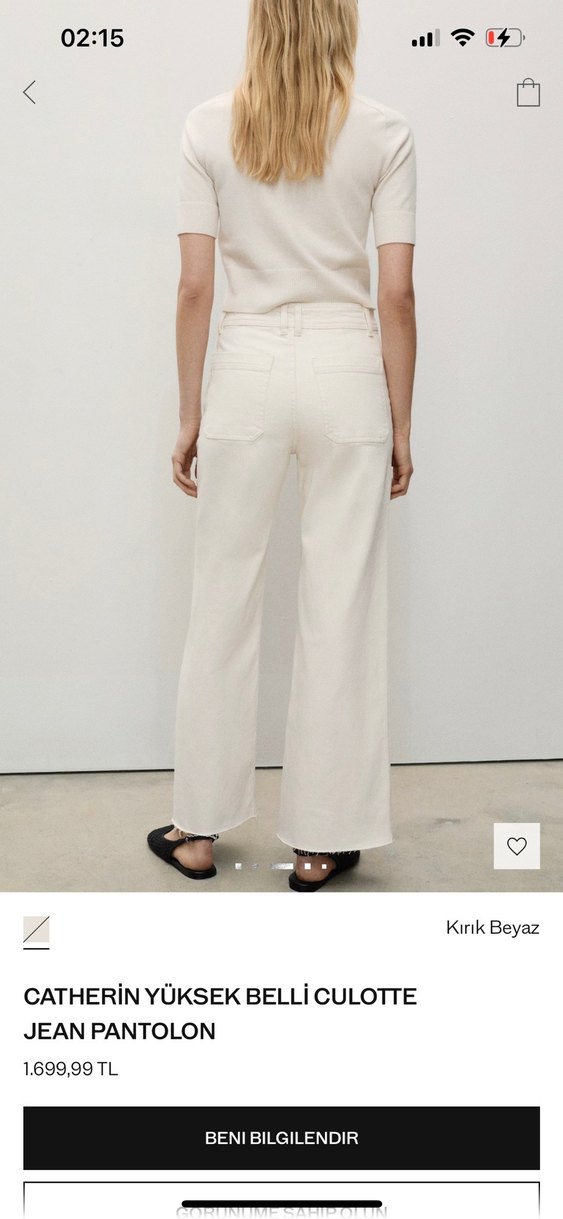 Mango Beyaz Yüksek Bel Regular Fit Kadın Kot Pantolon - Görsel 3