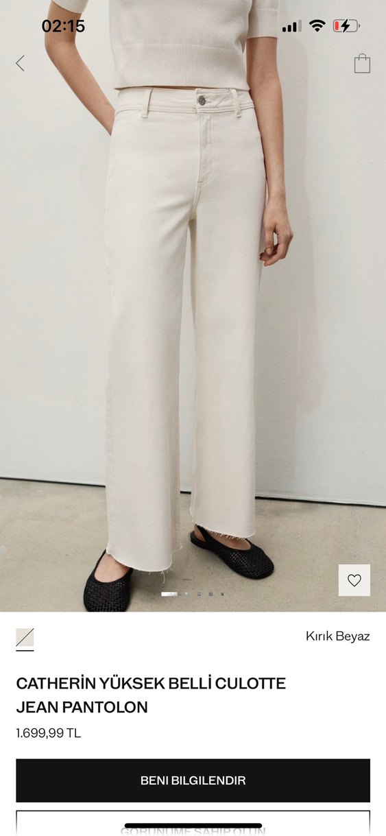 Mango Beyaz Yüksek Bel Regular Fit Kadın Kot Pantolon - Görsel 2