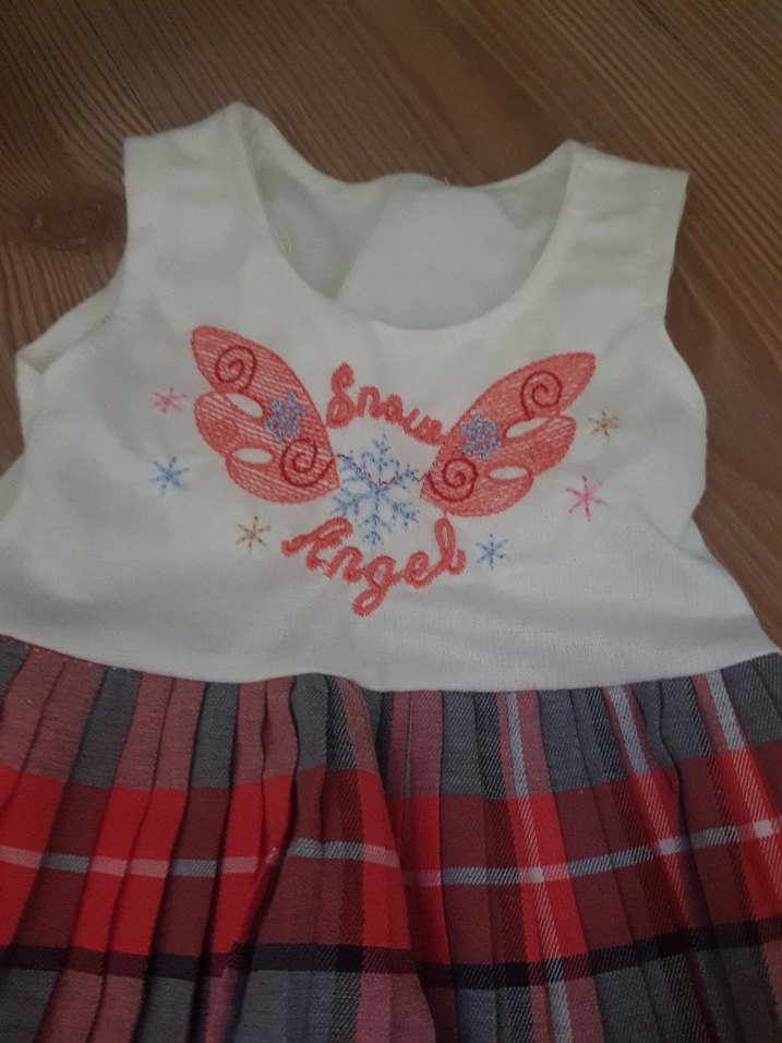 Kız Çocuk Pilili Kırmızı Elbise - Görsel 2