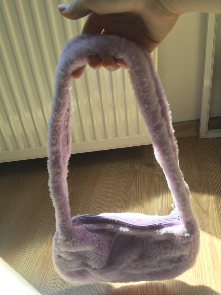 Lila Peluş Kadın Çanta - Görsel 2