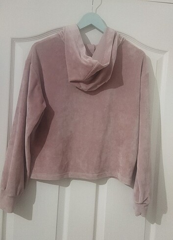 s Beden pembe Renk DeFacto kadife sweatshirt