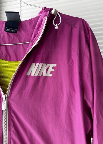 Pembe ve Neon Yeşil Nike Kapüşonlu Yağmurluk - Görsel 5