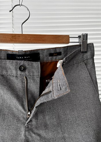 Gri Regular Fit Erkek Ofis Pantolonu - Görsel 3