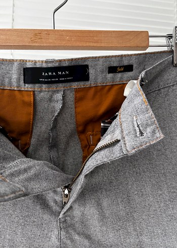 Gri Regular Fit Erkek Ofis Pantolonu - Görsel 2