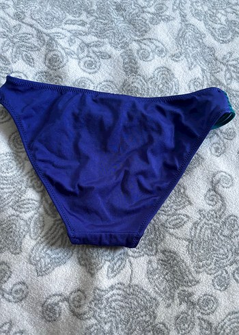 s Beden Koton Kemer Detaylı Mavi Bikini Altı