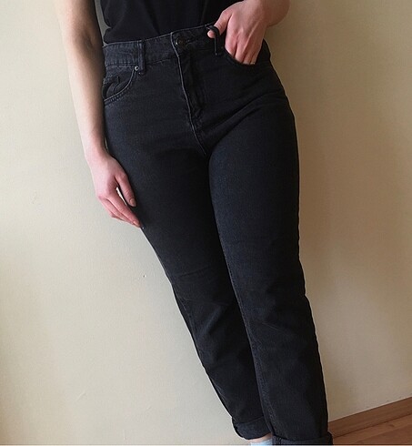 Siyah mom jeans boyfriend