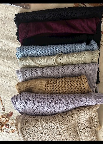 Bej Örgü Kadın Hırka Midi Boy - Görsel 16