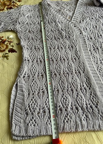 Gri Örgü Kadın Hırka - Görsel 4