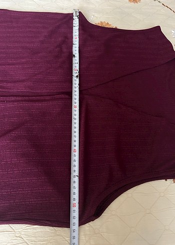 Bordo Uzun Kollarsız Salaş Yelek - Görsel 4