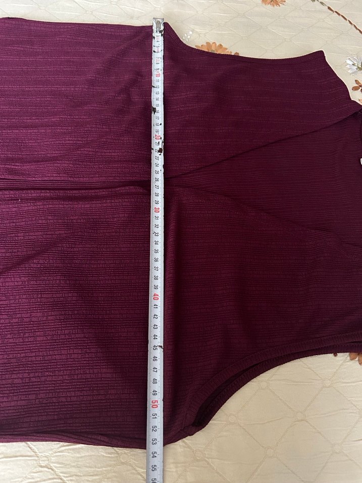 Bordo Uzun Kollarsız Salaş Yelek - Görsel 4