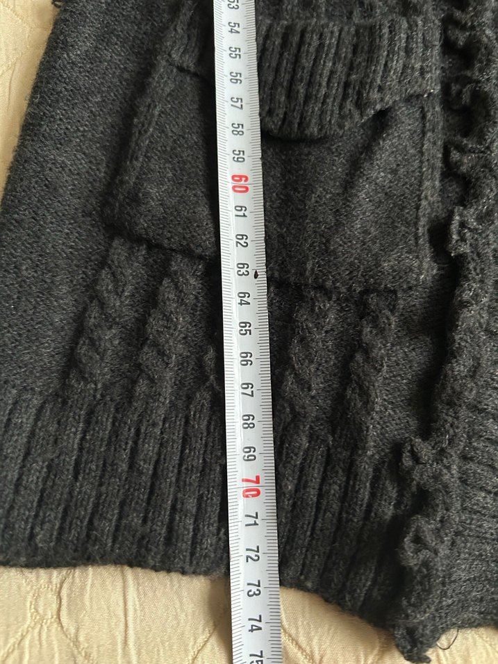 Düğmeli Siyah Midi Kadın Hırka - Görsel 4